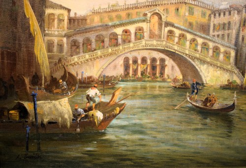 Antiquités - Venise, Grand Canal - Angelo Trentin (Udine1850- Wien1912)